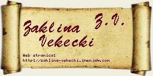 Žaklina Vekecki vizit kartica